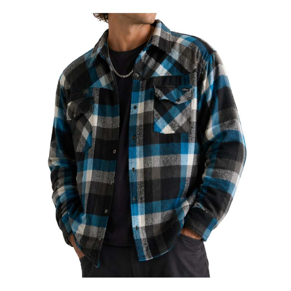 Vintage Elixir Blue & Black Plaid Lined Jacket M Y2K Indie
